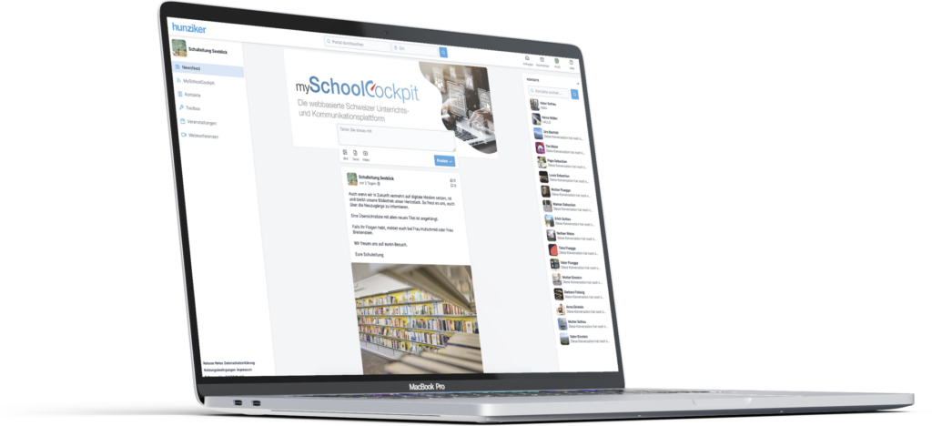 Ordinateur portable sur lequel mySchool Portal est actif