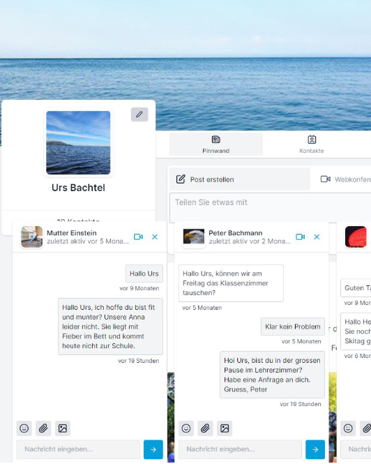 Einblick in die Chat-Funktion von my School Portal